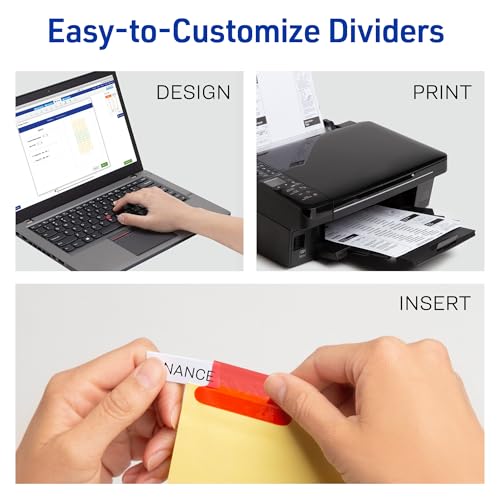 upgraded Avery Insertable Dividers for 3 Ring Binders, 8 Tabs for Daily Use