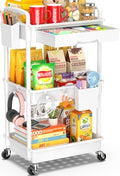 refined SUNALLY 3 Tier Rolling Cart with Drawer, Bathroom Storage Organizer