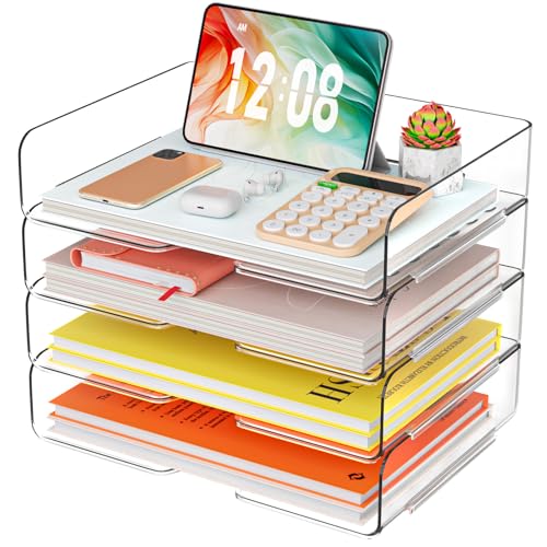 luxury YKLSLH 4 Trays Paper Organizer Letter Tray - Acrylic Desk
