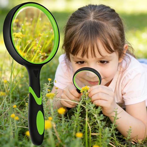 2-Set 75mm Hand-Held Reading Magnifier with Non-Slip Rubber Grip, Kit